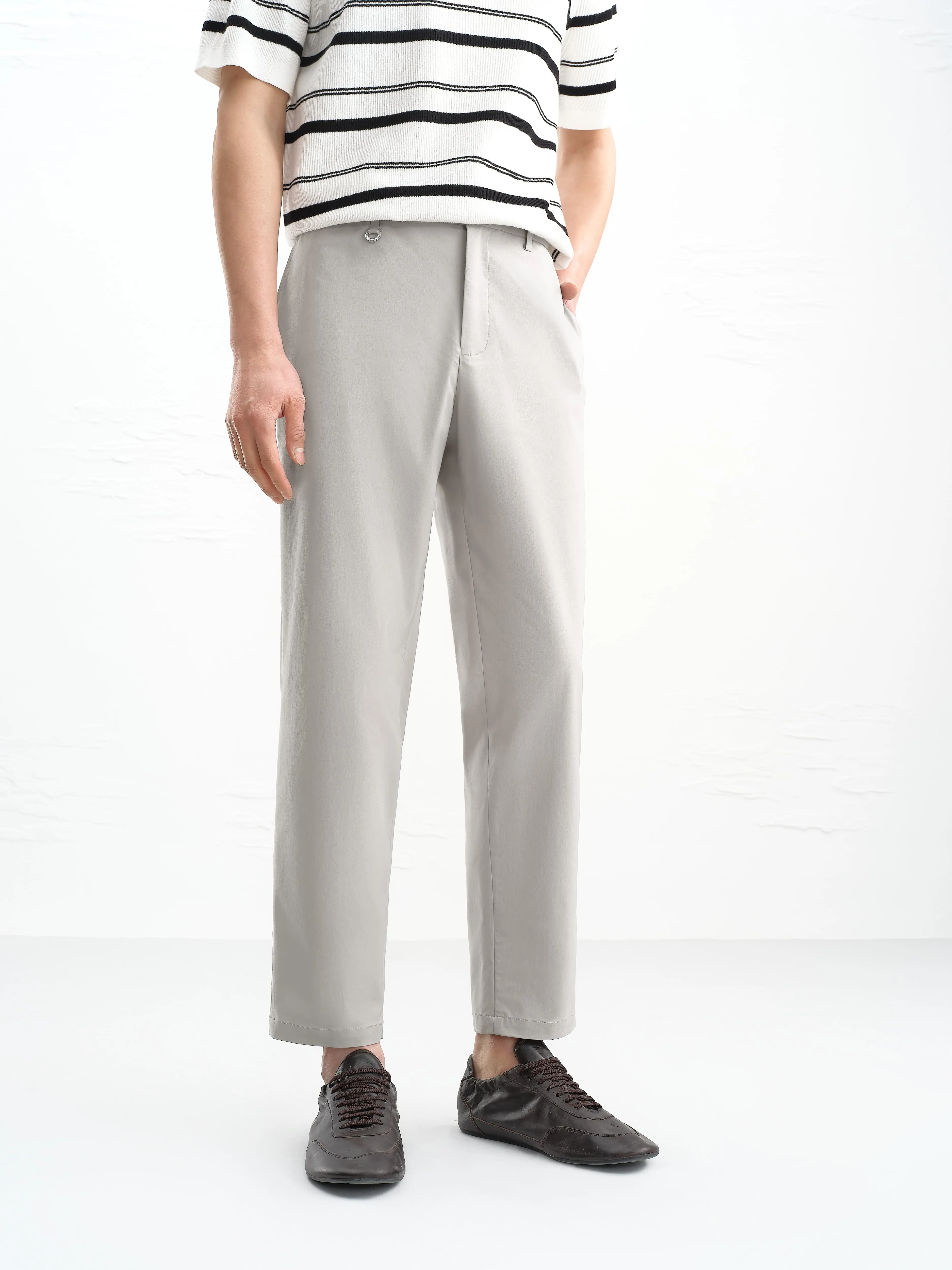 Men's Slim-Fit Trousers with Mulberry Silk sold by PEACEBIRD product image thumbnail 2