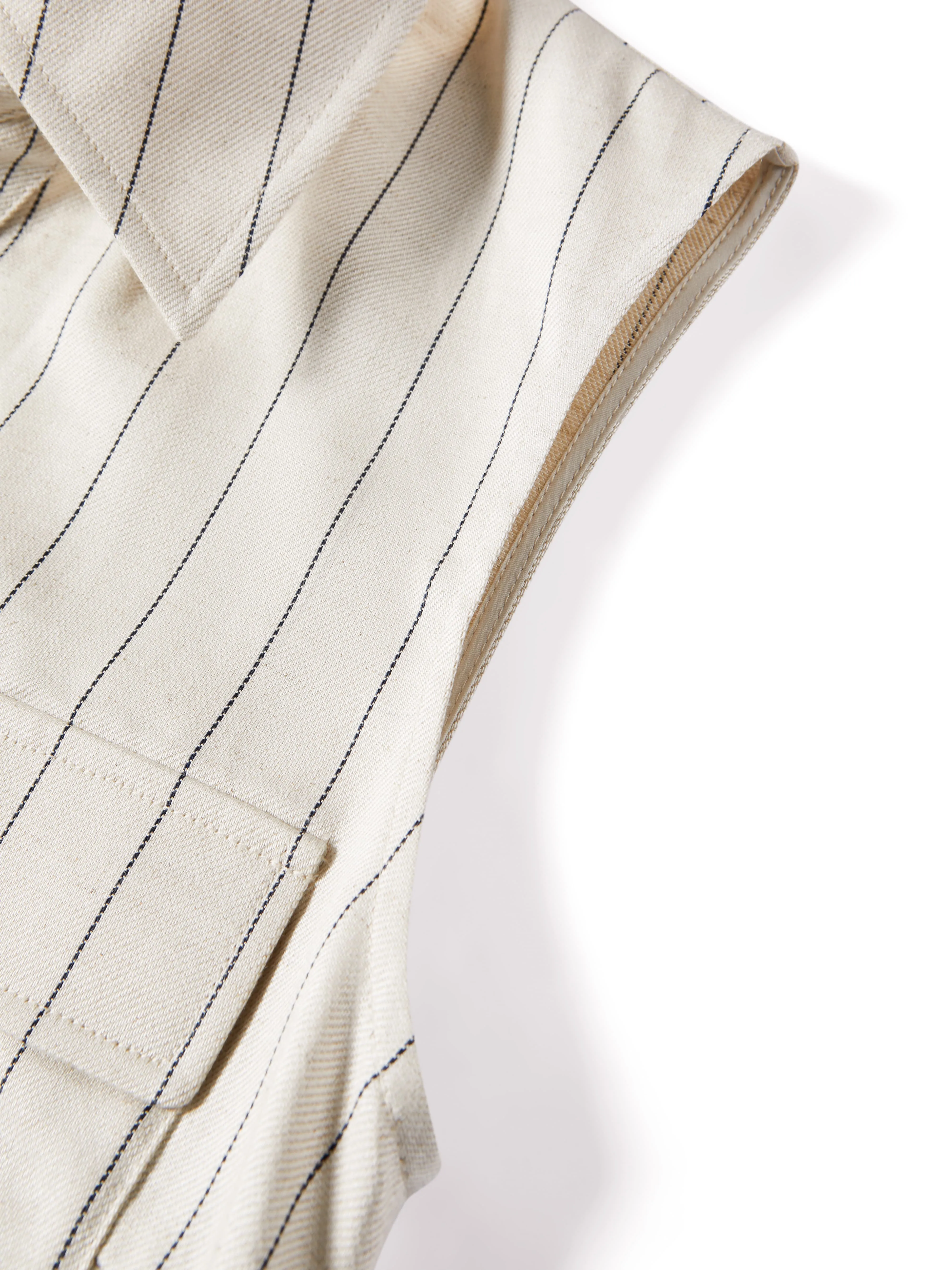Women's Minimalist Vertical Stripe V-neck Top sold by PEACEBIRD product image thumbnail 5