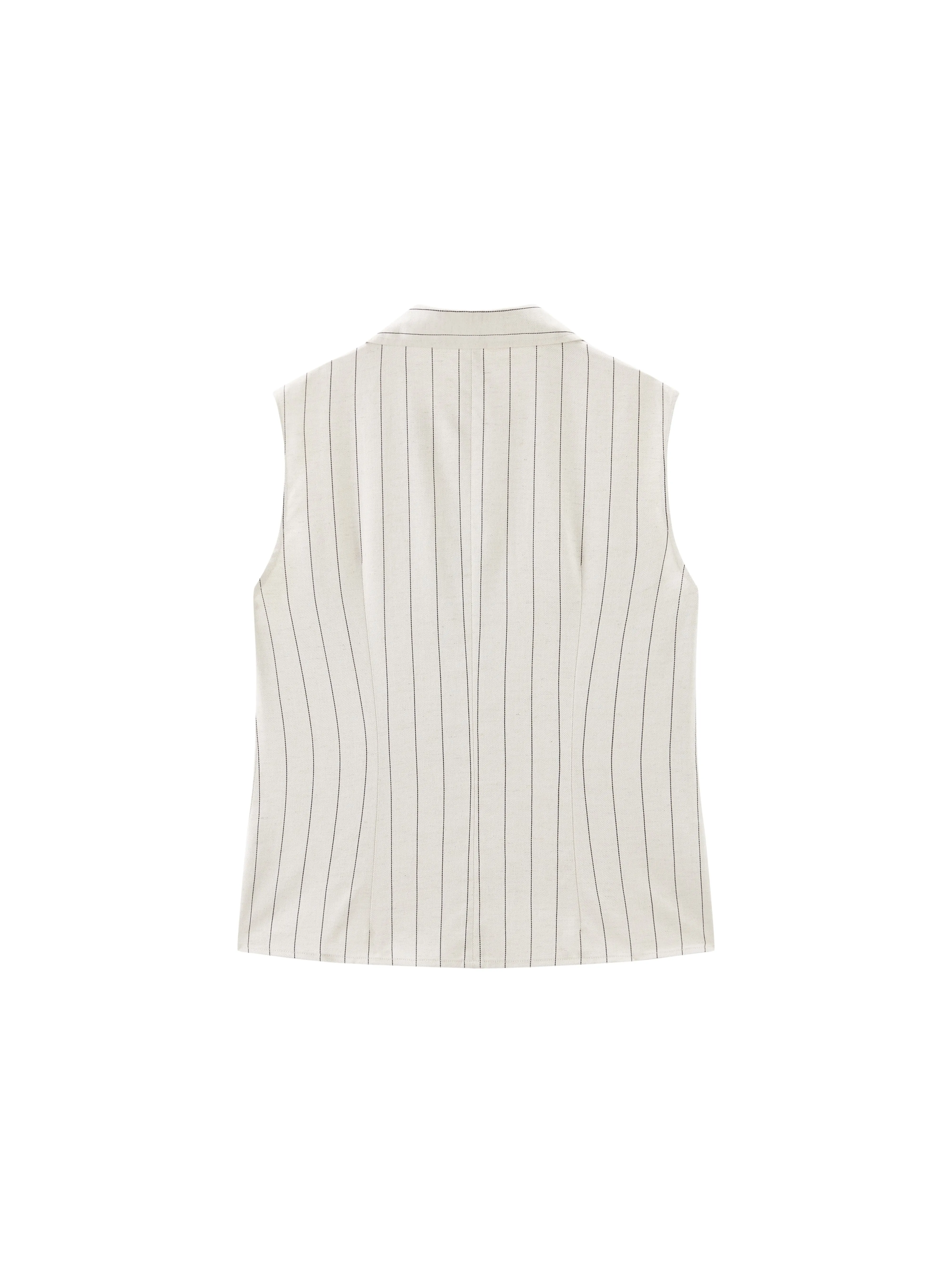 Women's Minimalist Vertical Stripe V-neck Top sold by PEACEBIRD product image thumbnail 3