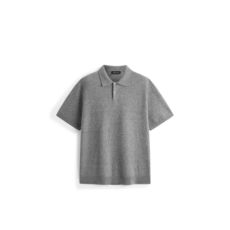 Men's Old Money Style Knit Polo Shirt made by PEACEBIRD