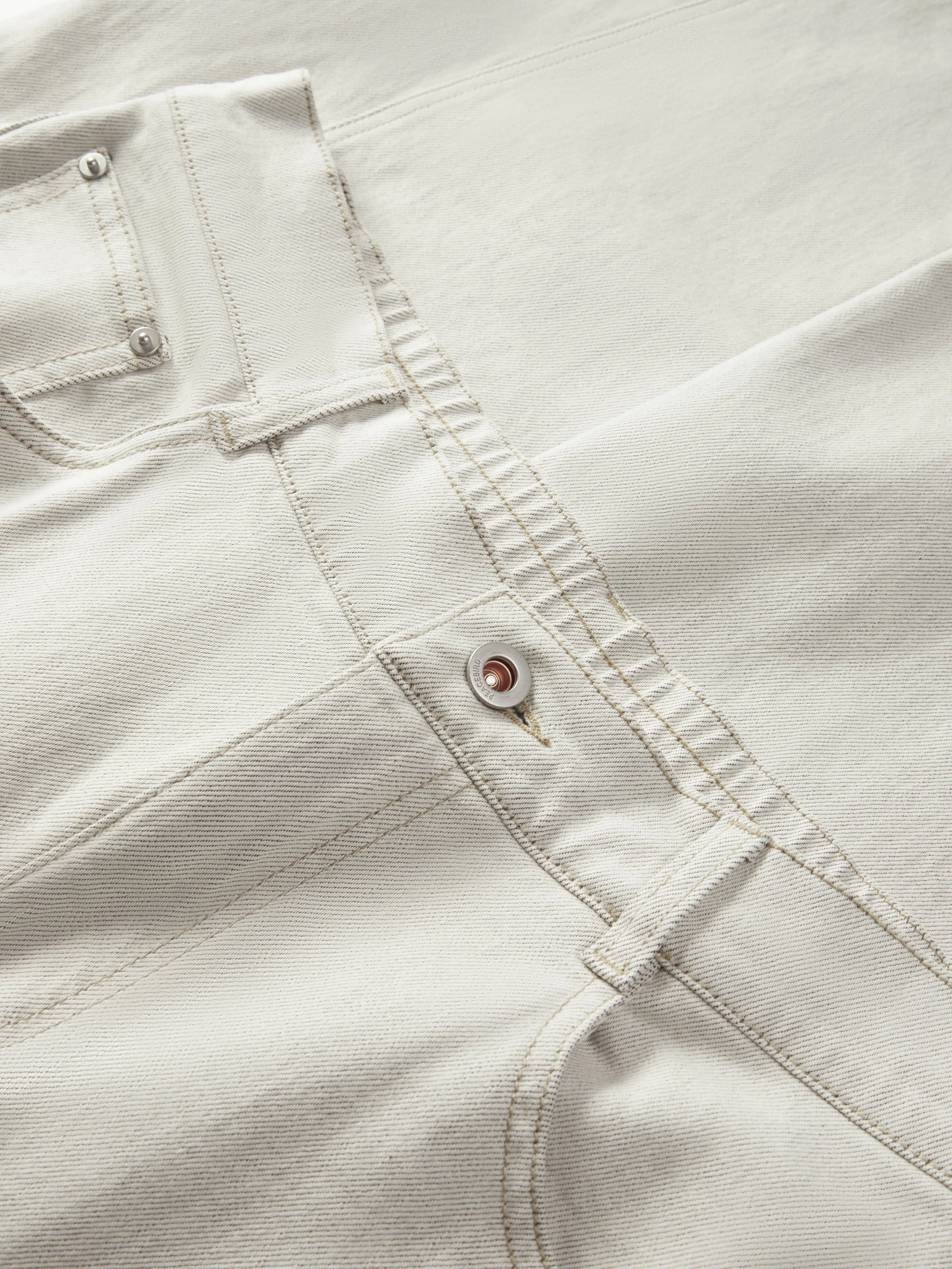 Men's Casual Straight-Leg Denim-Look White Pants sold by PEACEBIRD product image thumbnail 4