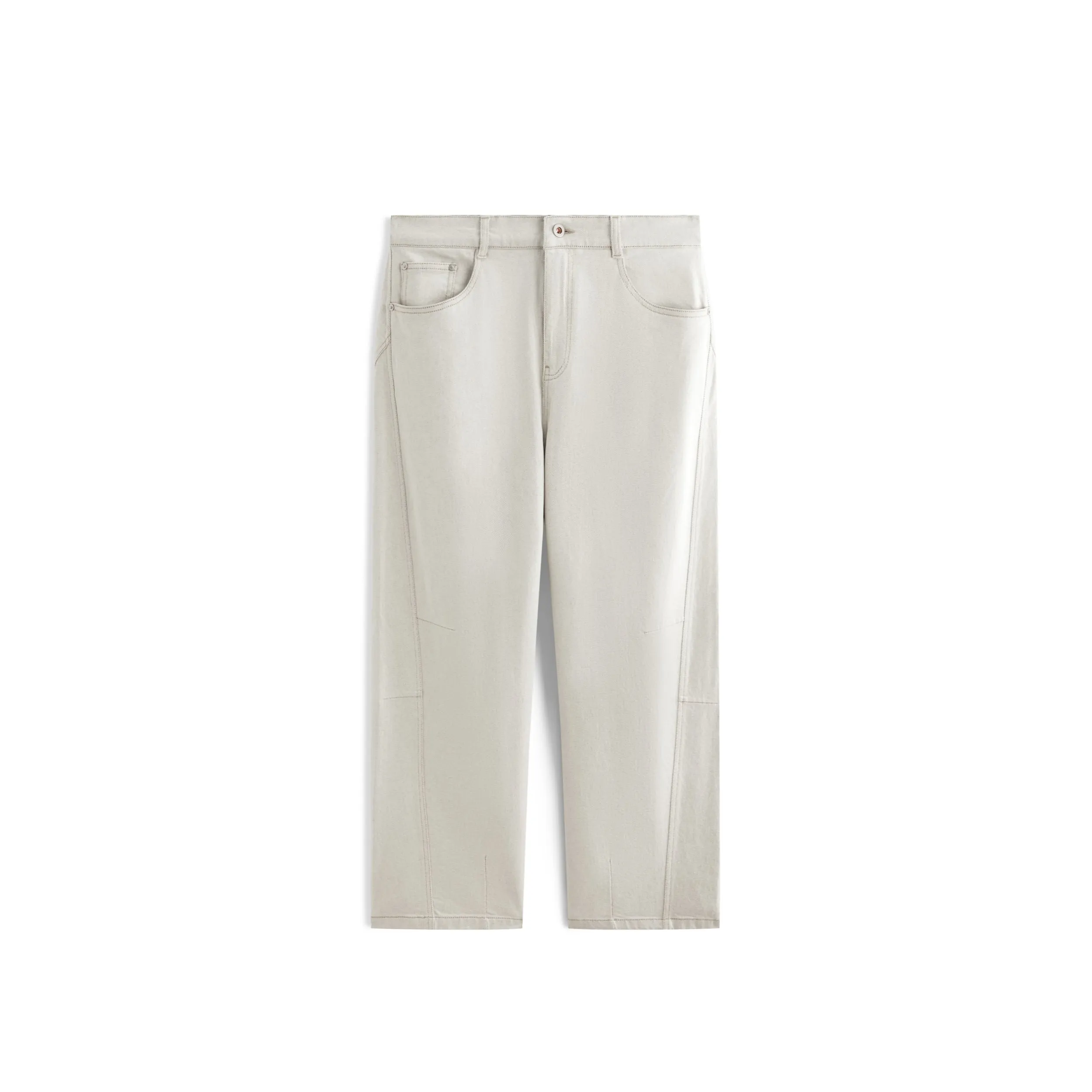 Men's Casual Straight-Leg Denim-Look White Pants sold by PEACEBIRD