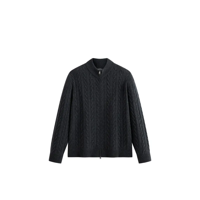 Men's Old Money Style 100% Wool Ribbed Knit Top made by PEACEBIRD