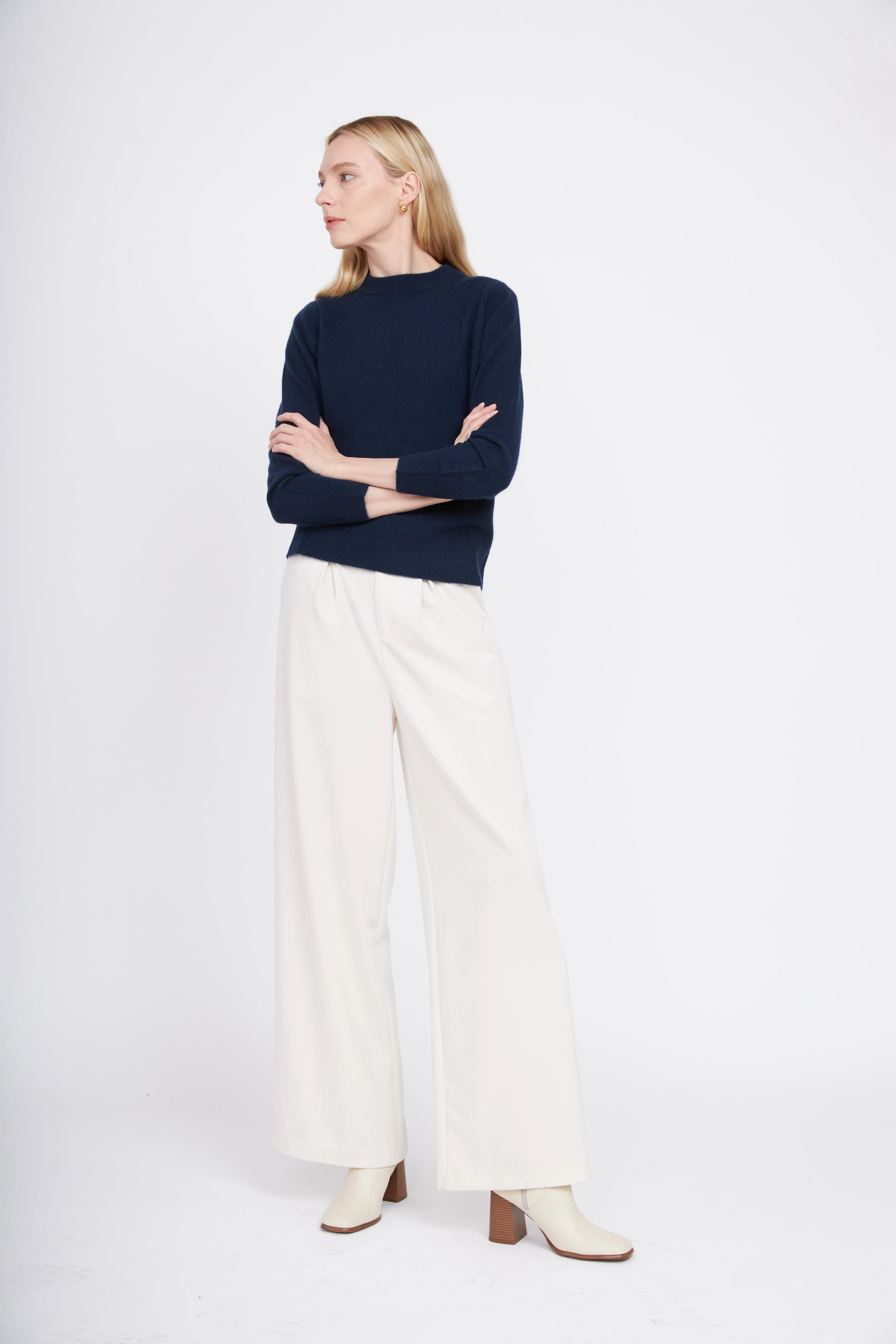 Crewneck Cashmere Sweater - Navy sold by Pissenlit product image thumbnail 4