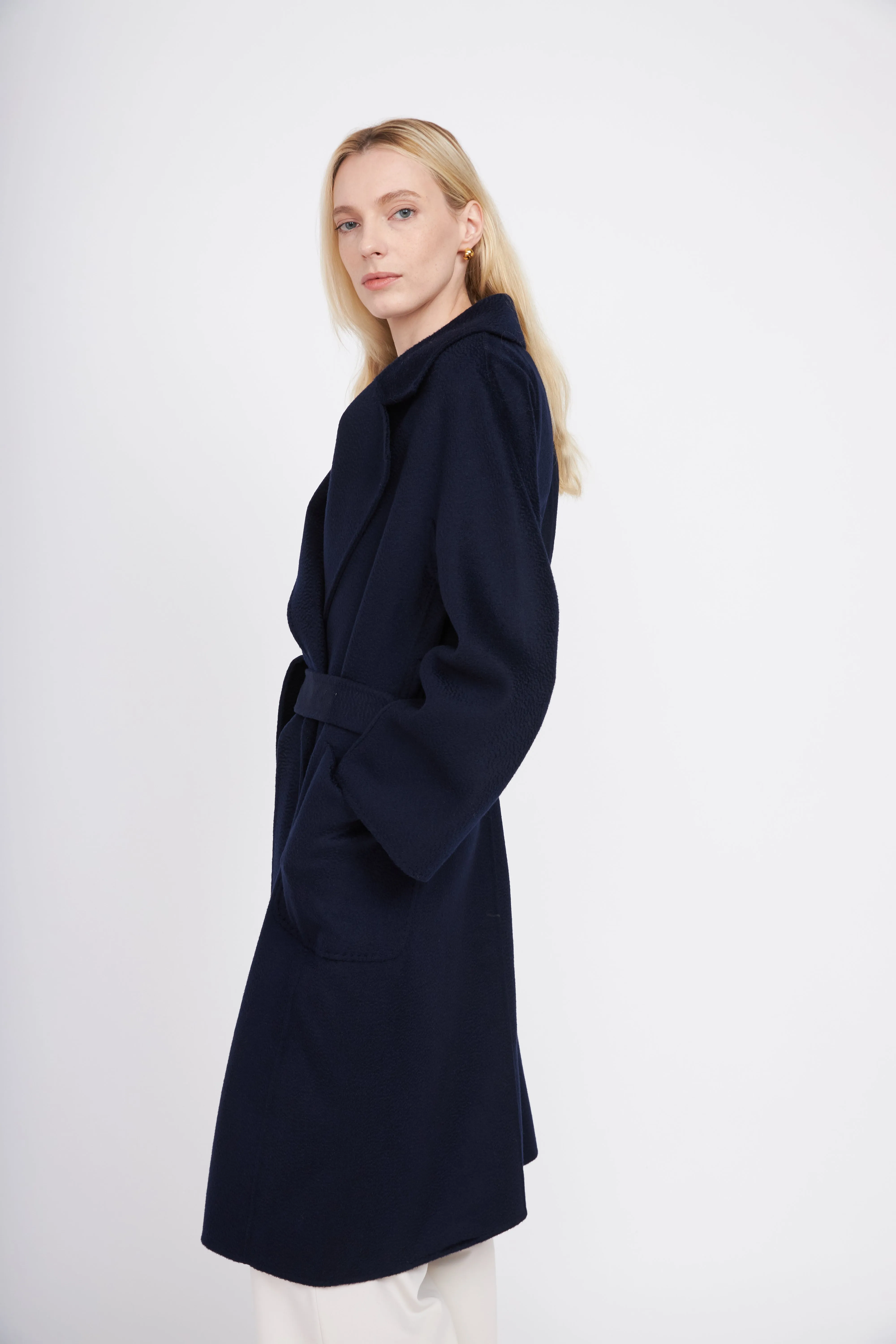 The Classic Wrap Coat - Navy sold by Pissenlit product image thumbnail 4
