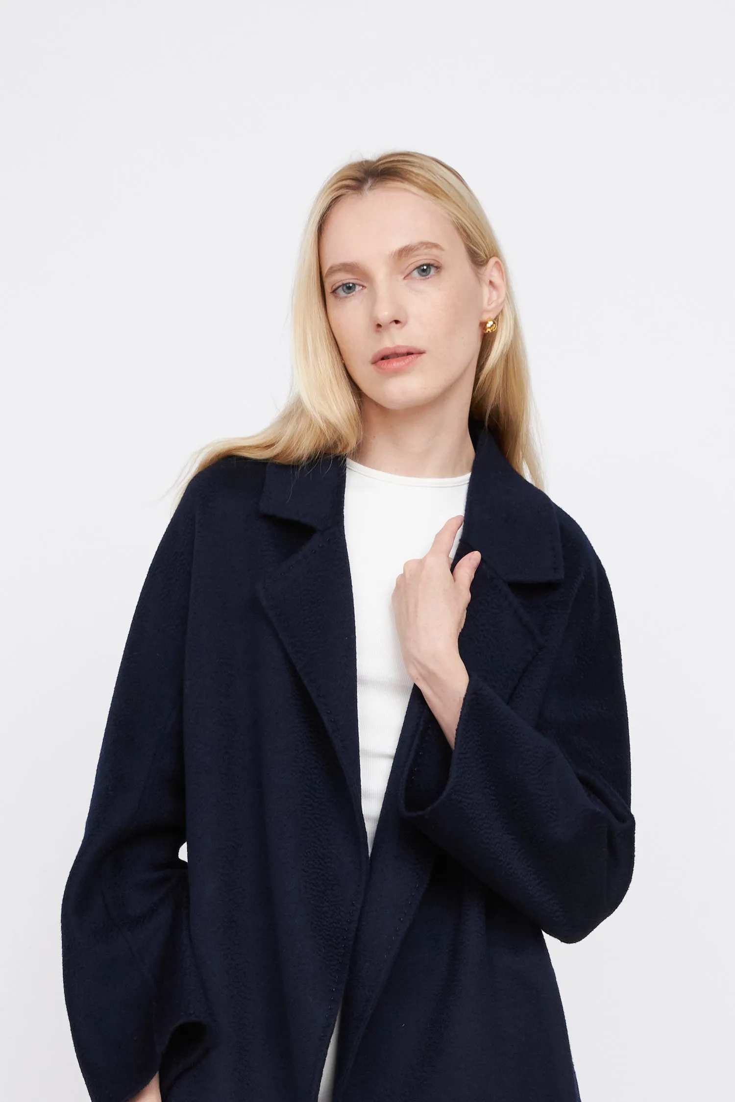 The Classic Wrap Coat - Navy sold by Pissenlit product image thumbnail 5