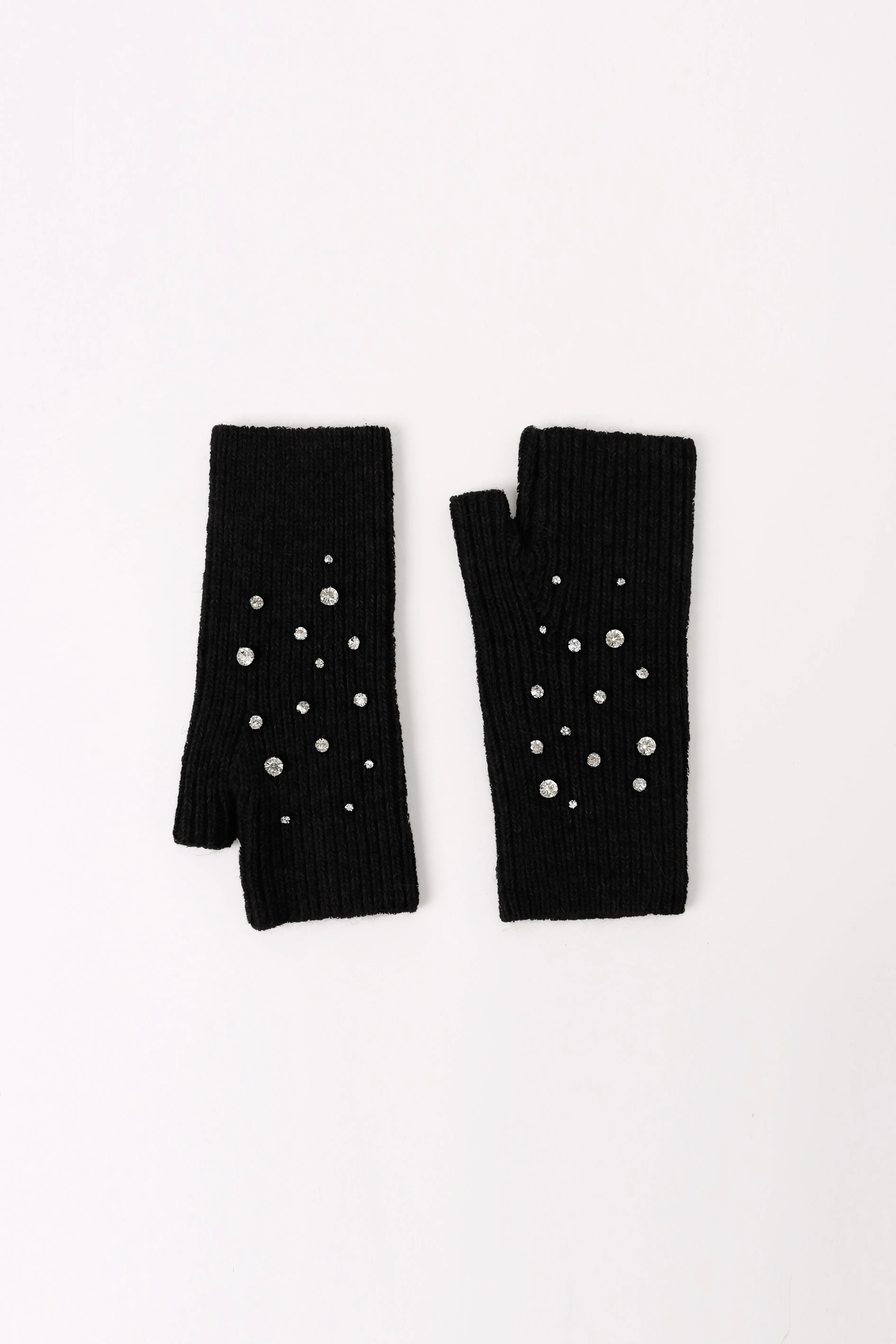 Crystal Embellished Angora Mittens sold by Pissenlit