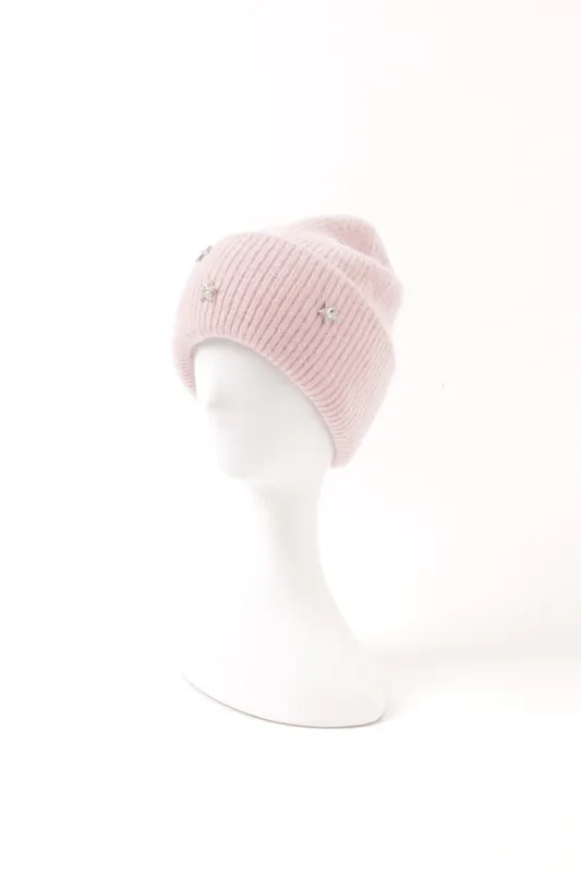 Star Embellished Angora Beanie Hat sold by Pissenlit