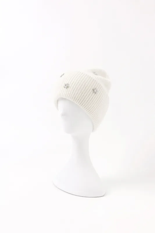 Star Embellished Angora Beanie Hat sold by Pissenlit