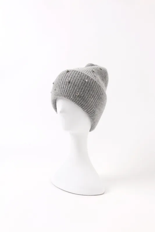 Crystal Embellished Angora Beanie Hat sold by Pissenlit