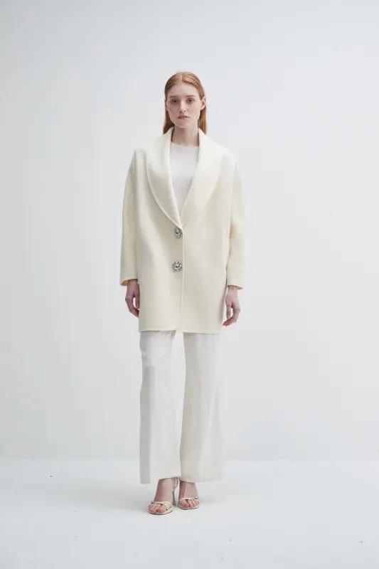 Crystal Button Walking Coat sold by Pissenlit