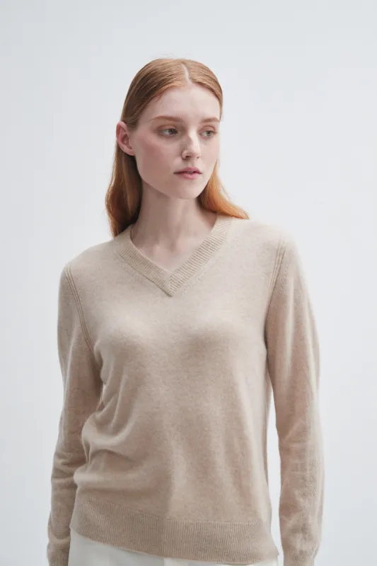 Classic V-neck Cashmere Sweater made by Pissenlit