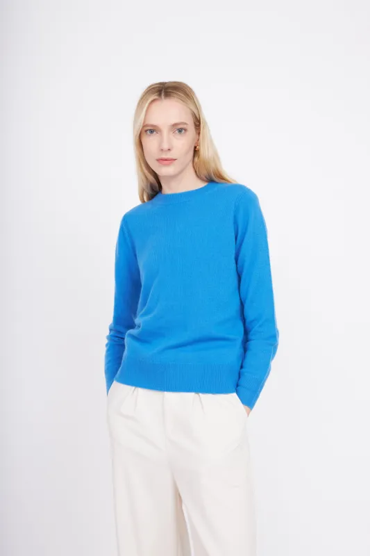 Crewneck Cashmere Sweater - Azure Blue sold by Pissenlit