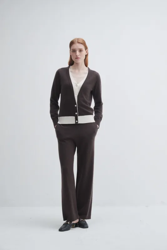 Contrast Collar Cashmere Cardigan sold by Pissenlit