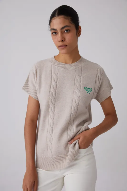 Tennis Short-sleeve Sweater made by Pissenlit