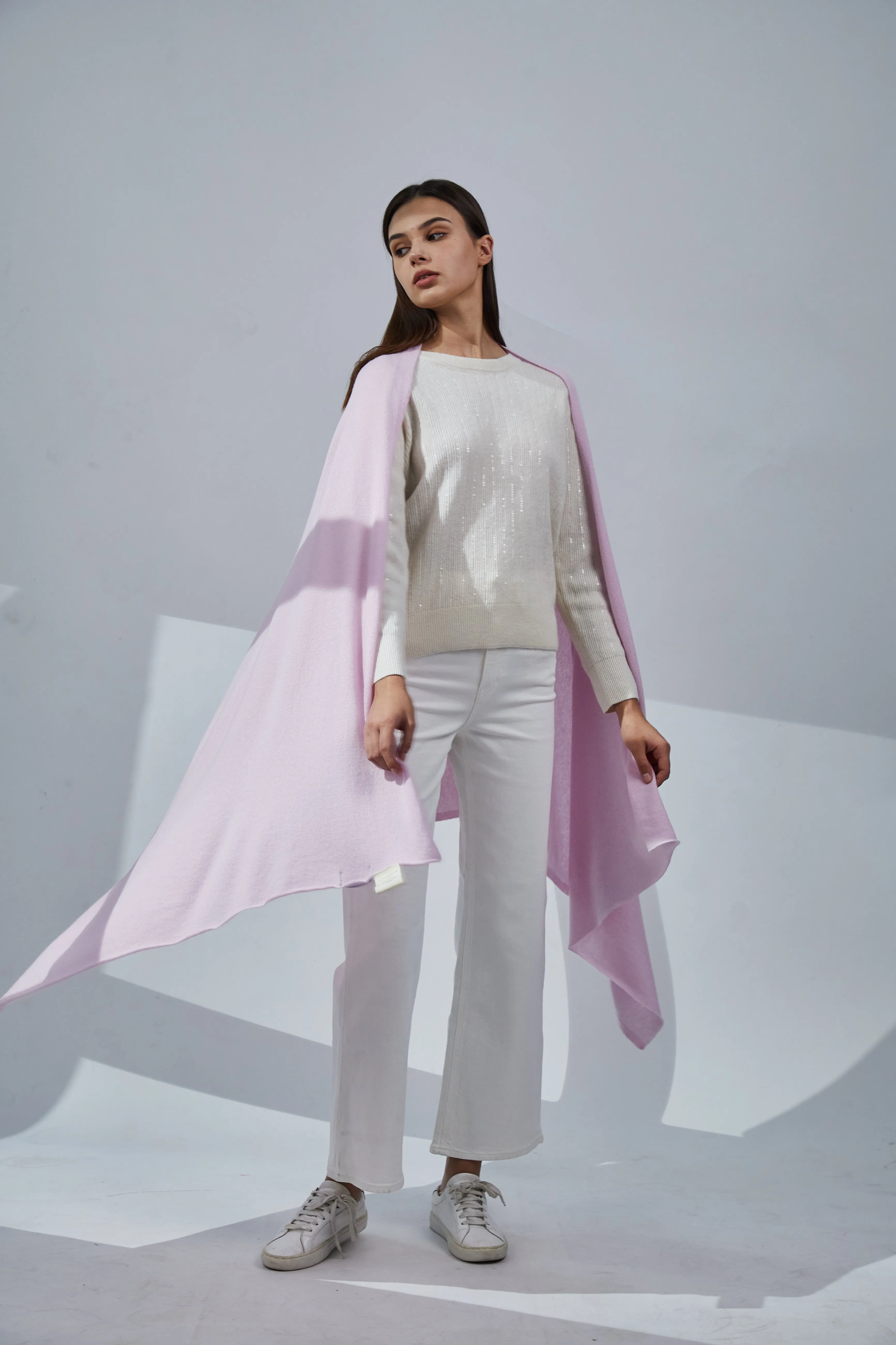 Pure Cashmere Travel Wrap - Crystal Pink sold by Pissenlit product image thumbnail 3