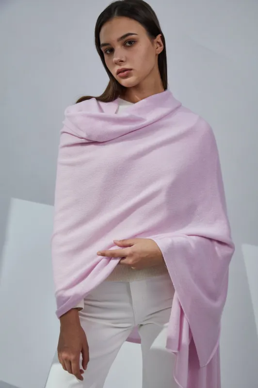 Pure Cashmere Travel Wrap - Crystal Pink sold by Pissenlit