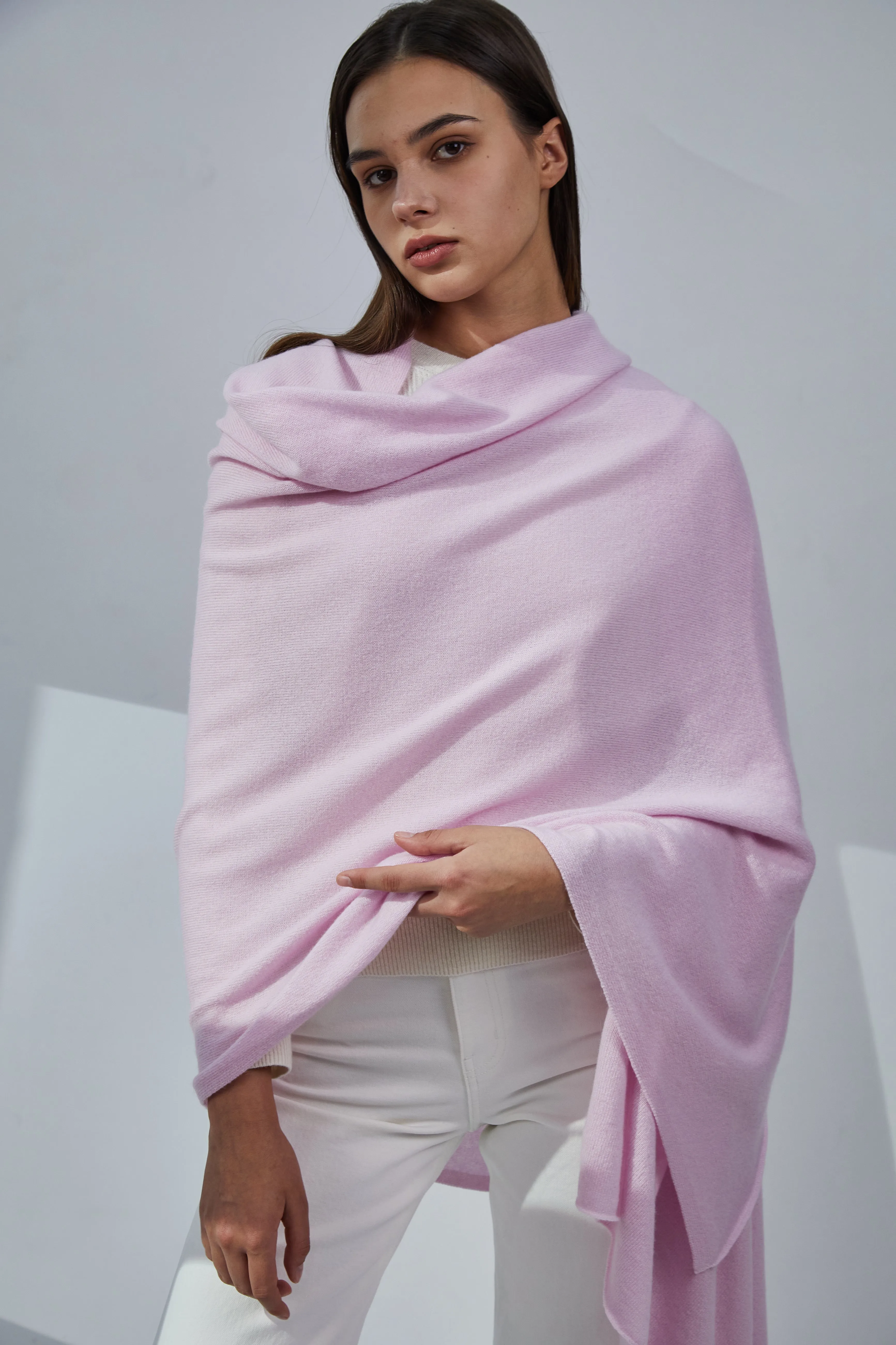 Pure Cashmere Travel Wrap - Crystal Pink sold by Pissenlit