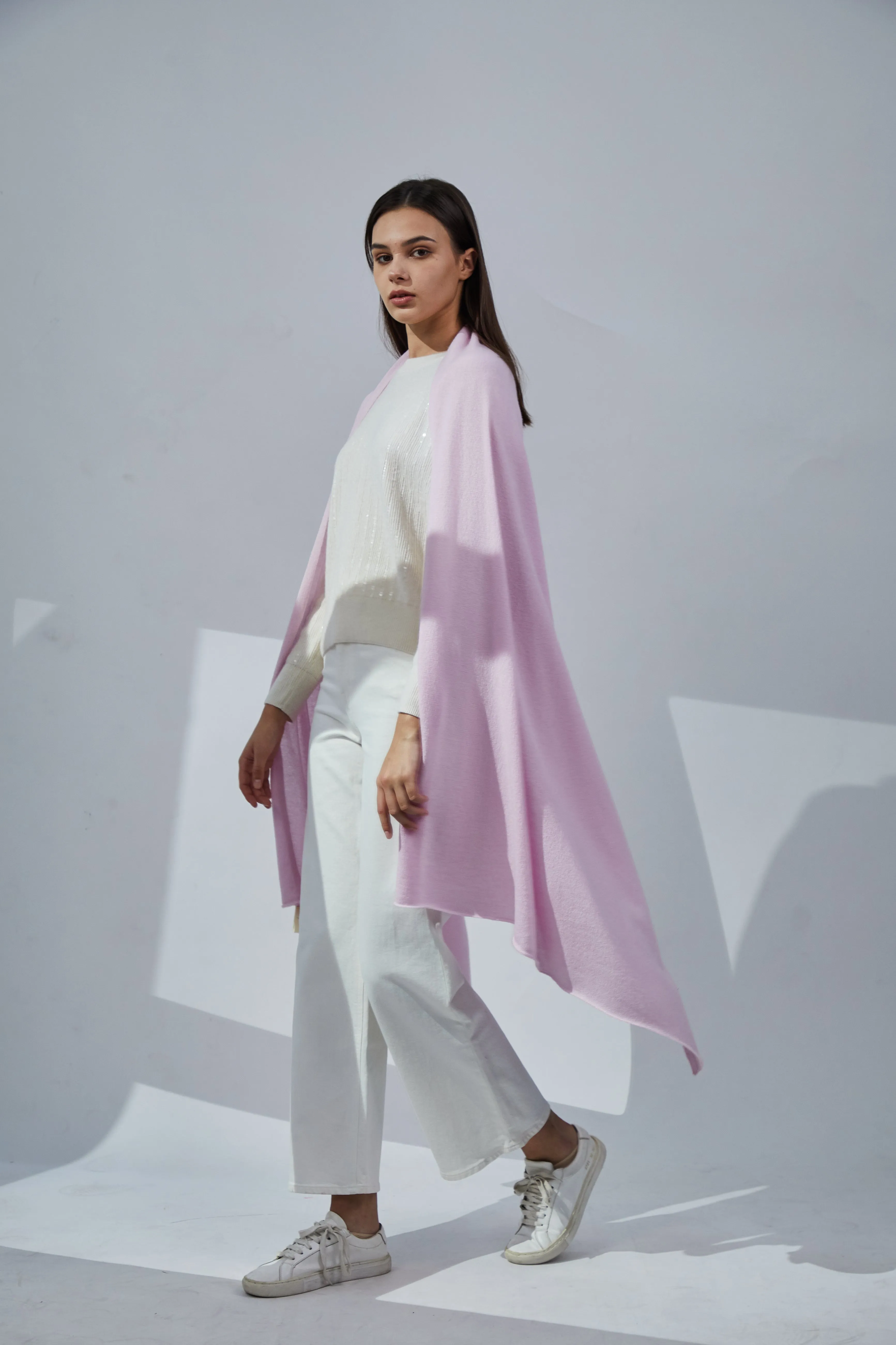 Pure Cashmere Travel Wrap - Crystal Pink sold by Pissenlit product image thumbnail 4