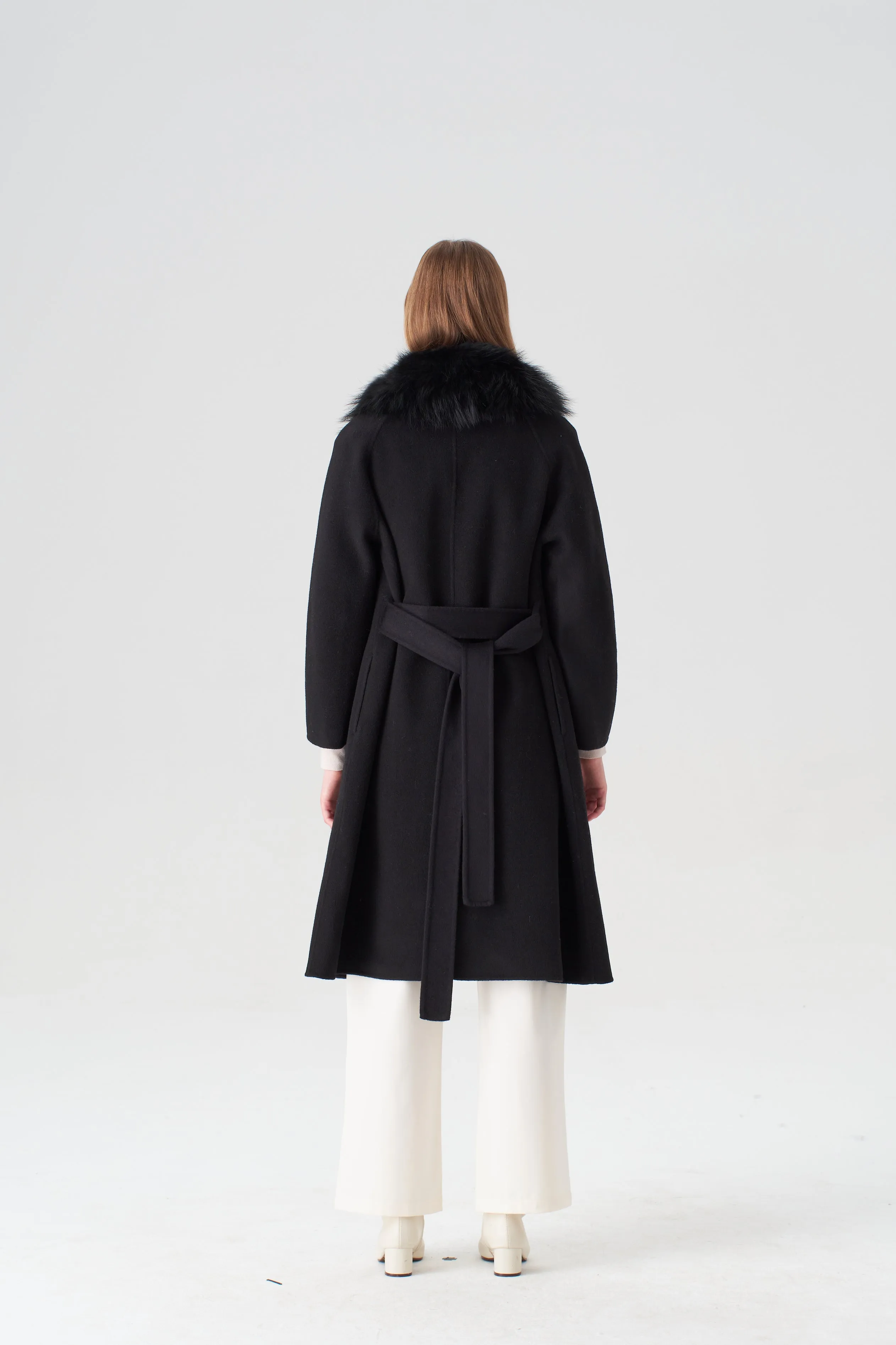 Cashmere Coat with Detachable Fur Collar sold by Pissenlit product image thumbnail 4