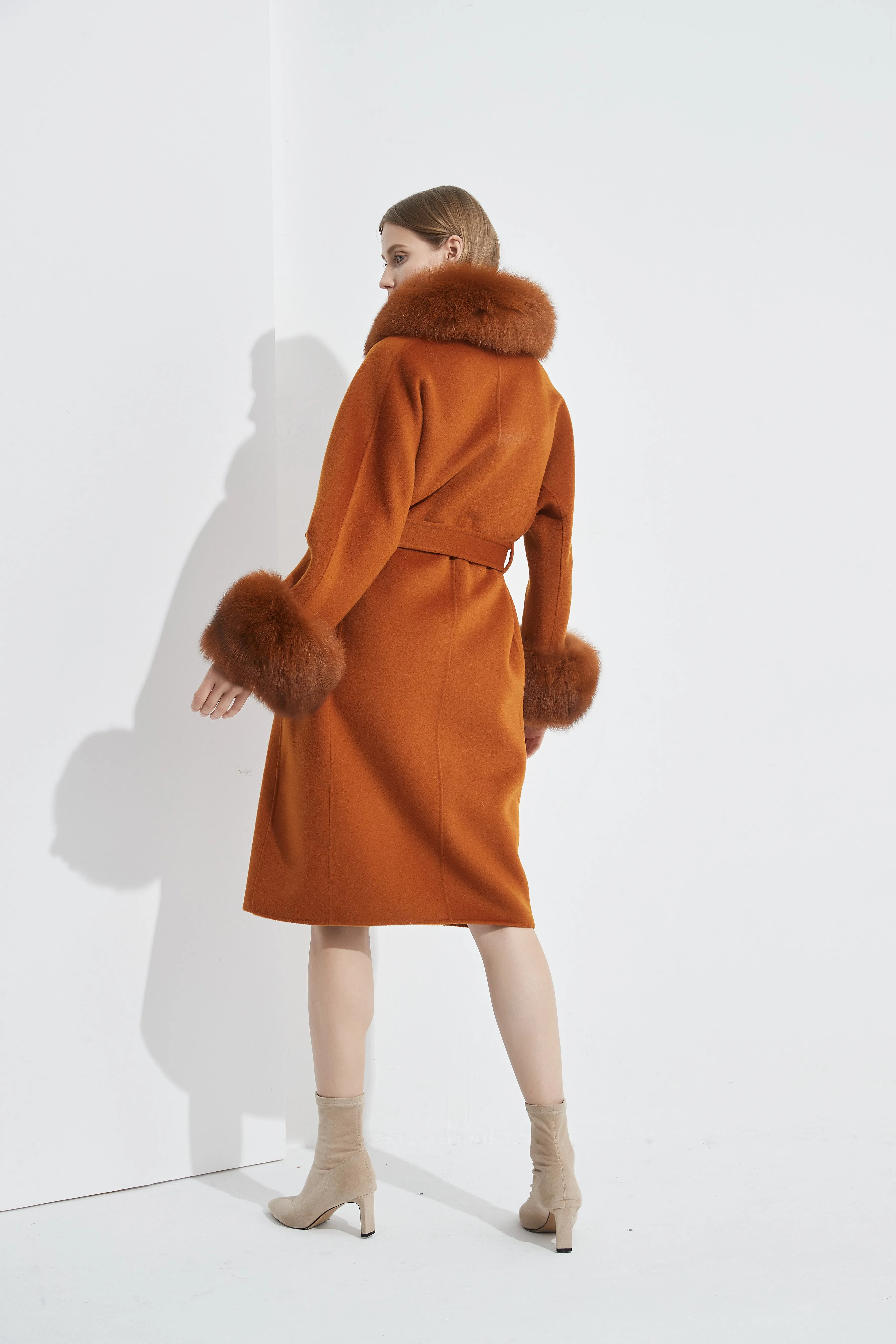 Cashmere Coat with Detachable Collar and Cuffs - Maple sold by Pissenlit product image thumbnail 4