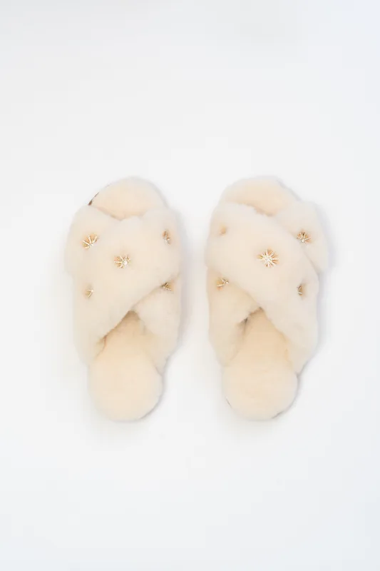 Sheepskin Slipper with Rhinestone sold by Pissenlit