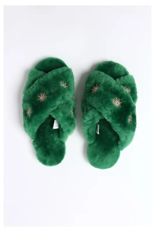 Sheepskin Slipper with Rhinestone sold by Pissenlit