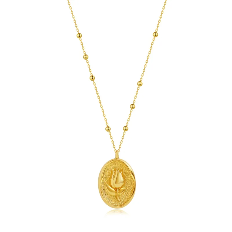 Gold Tulip Pedant Necklace sold by Spoiled Joy