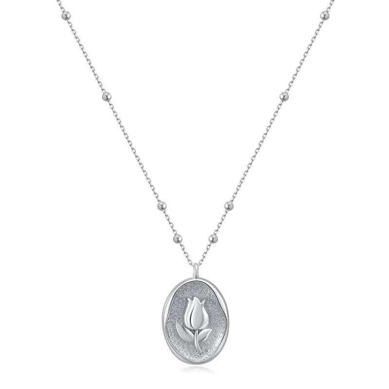 Silver Tulip Pedant Necklace sold by Spoiled Joy