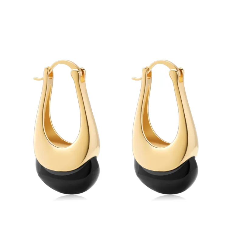 Obsidian Teardrop Earrings made by Spoiled Joy