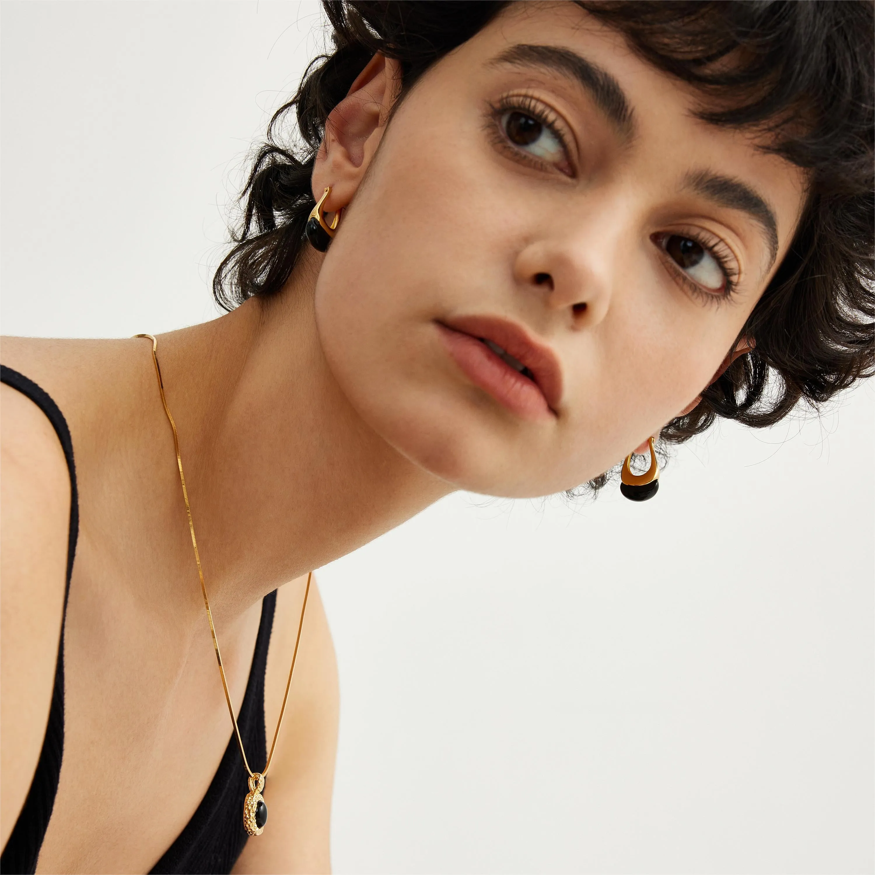 Obsidian Teardrop Earrings sold by Spoiled Joy product image thumbnail 5