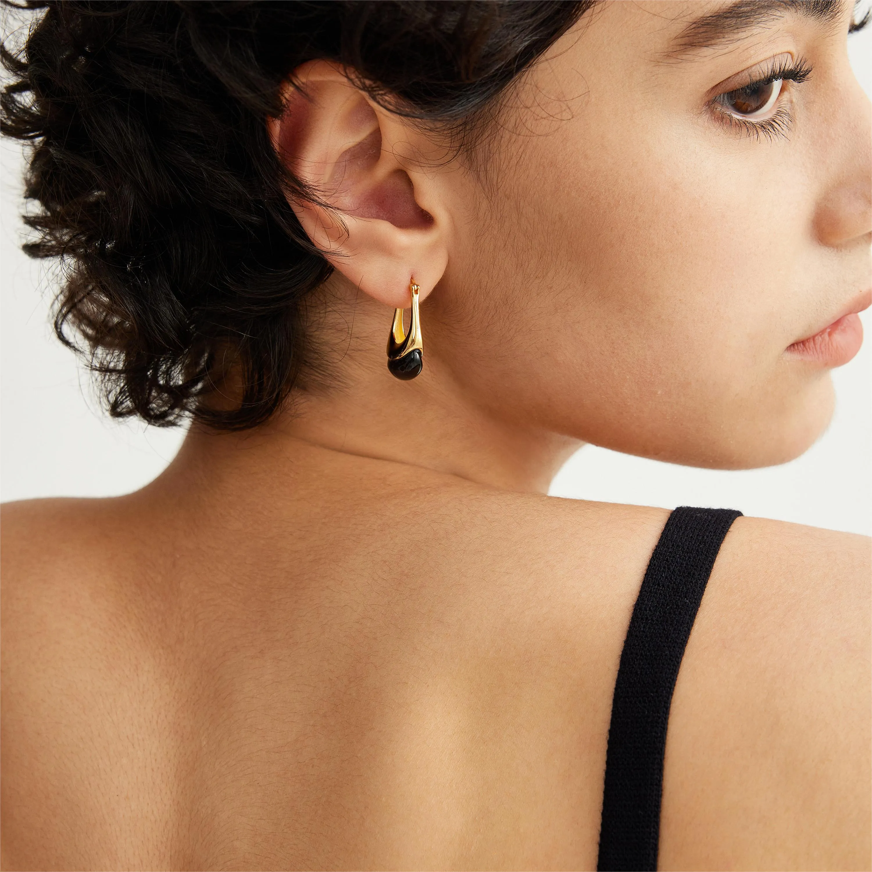 Obsidian Teardrop Earrings sold by Spoiled Joy product image thumbnail 3