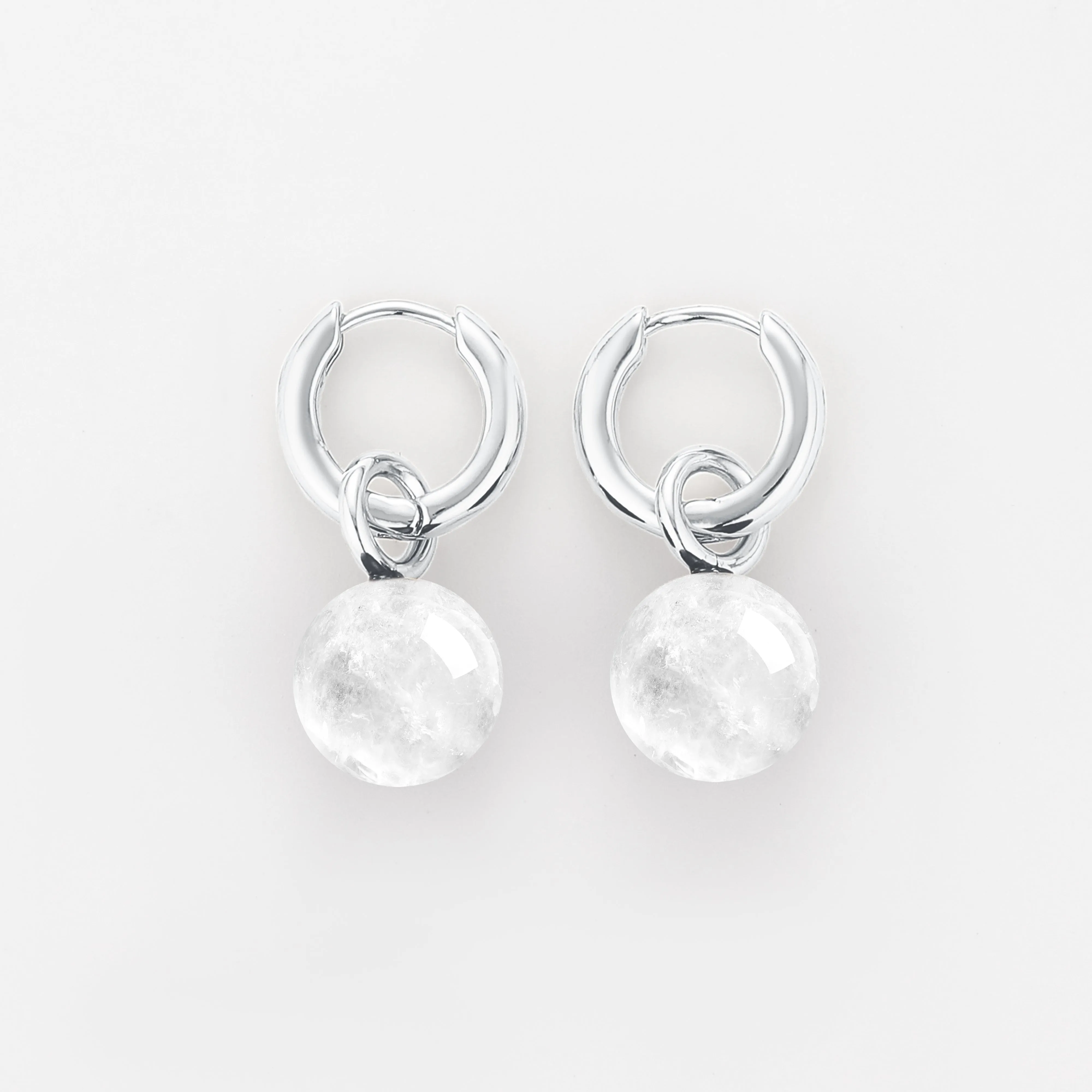 Grace Earrings Clear Quartz Silver sold by Stellar Whispers