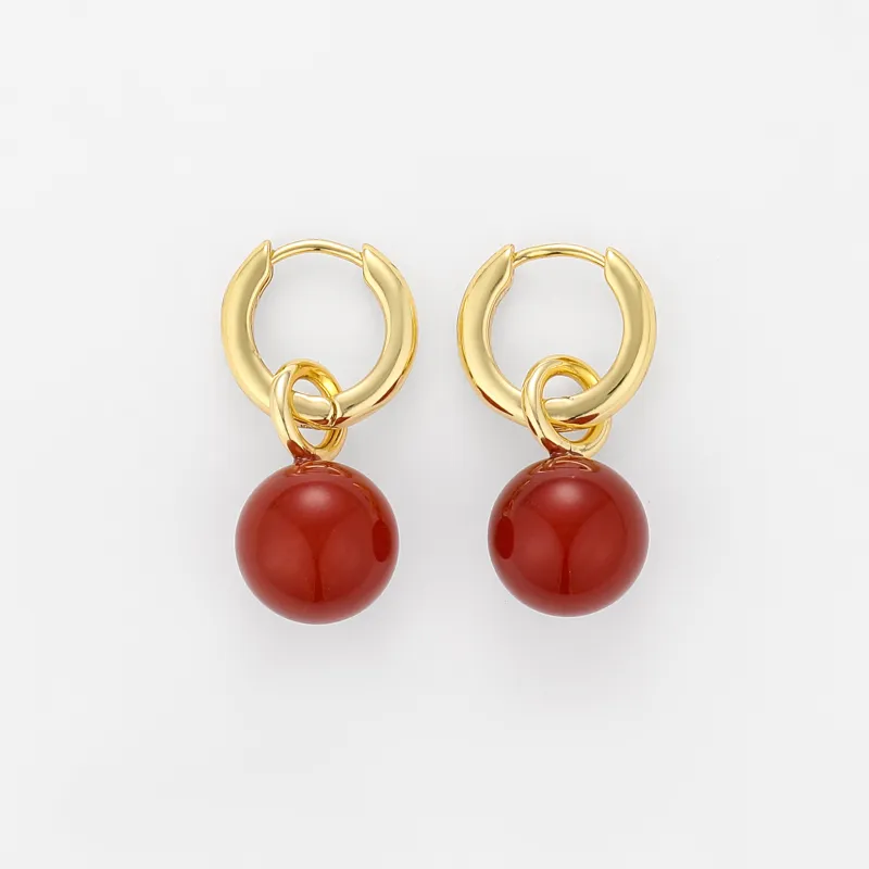Grace Earrings Carnelian Gold sold by Stellar Whispers