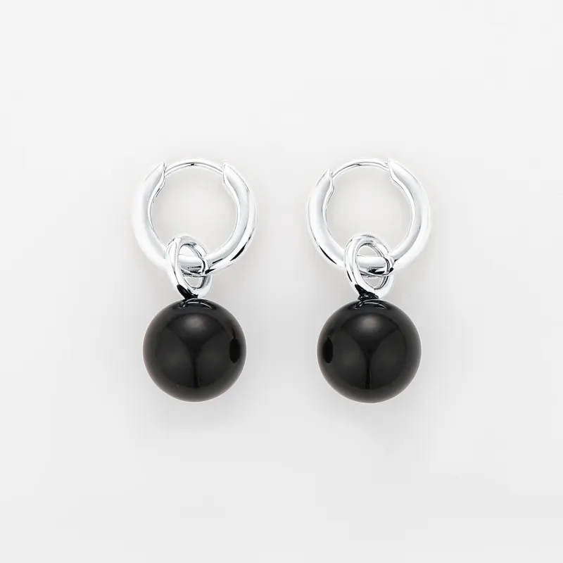 Grace Earrings Black Onyx Silver sold by Stellar Whispers