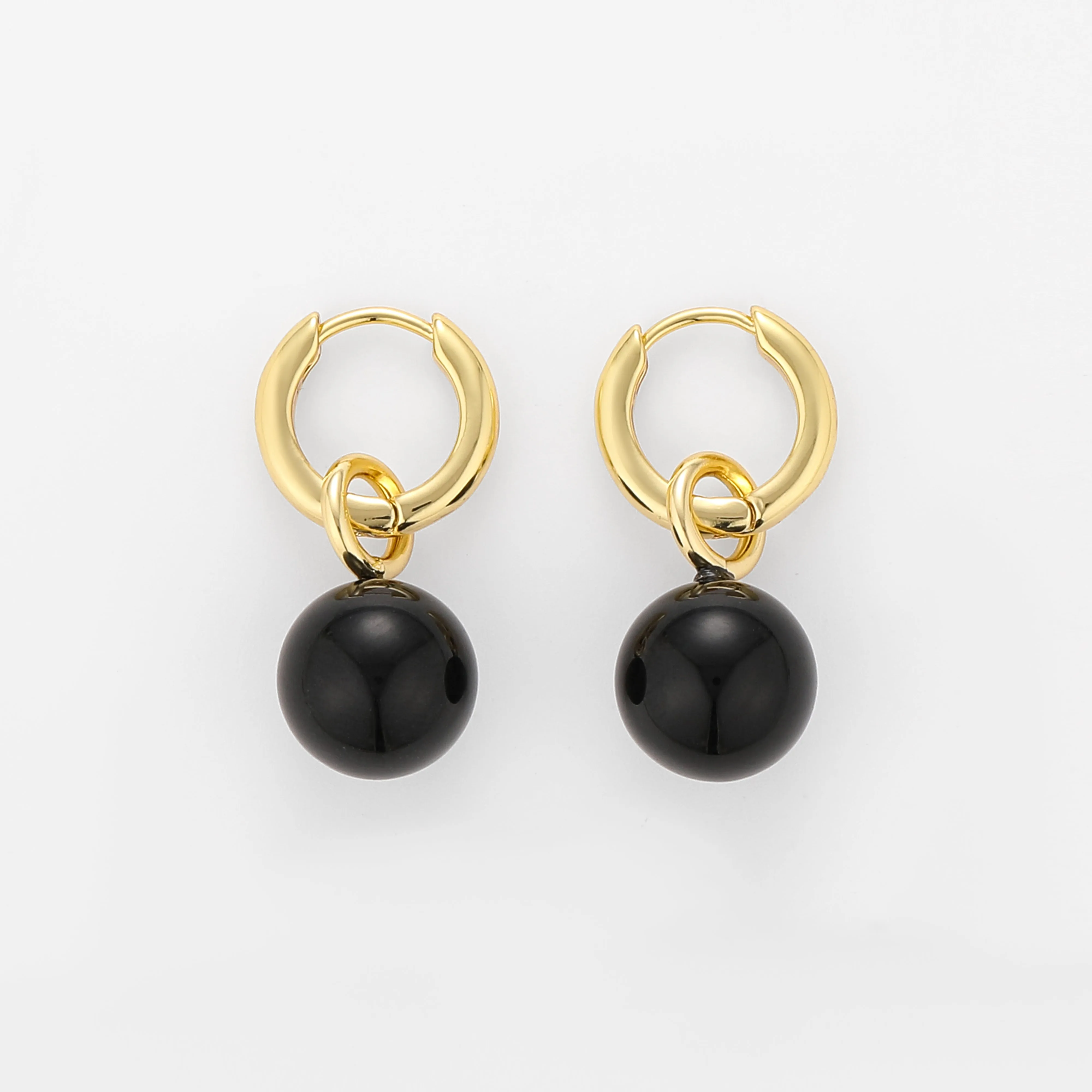 Grace Earrings Black Onyx Gold sold by Stellar Whispers