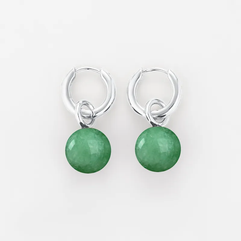 Grace Earrings Aventurine Silver sold by Stellar Whispers