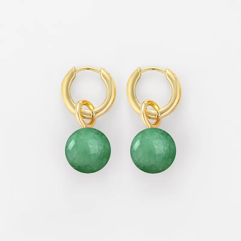 Grace Earrings Aventurine Gold sold by Stellar Whispers