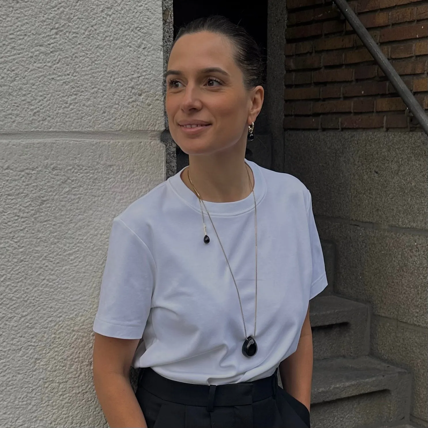 Lumi Pendant Necklace Rose Quartz Gold sold by Stellar Whispers product image thumbnail 3