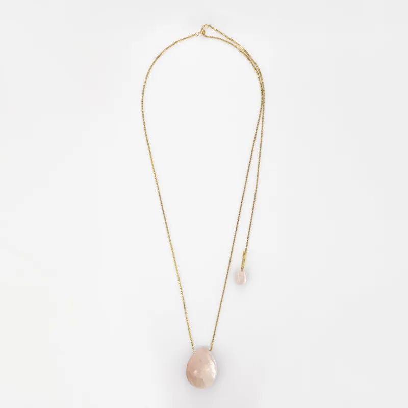Lumi Pendant Necklace Rose Quartz Gold sold by Stellar Whispers