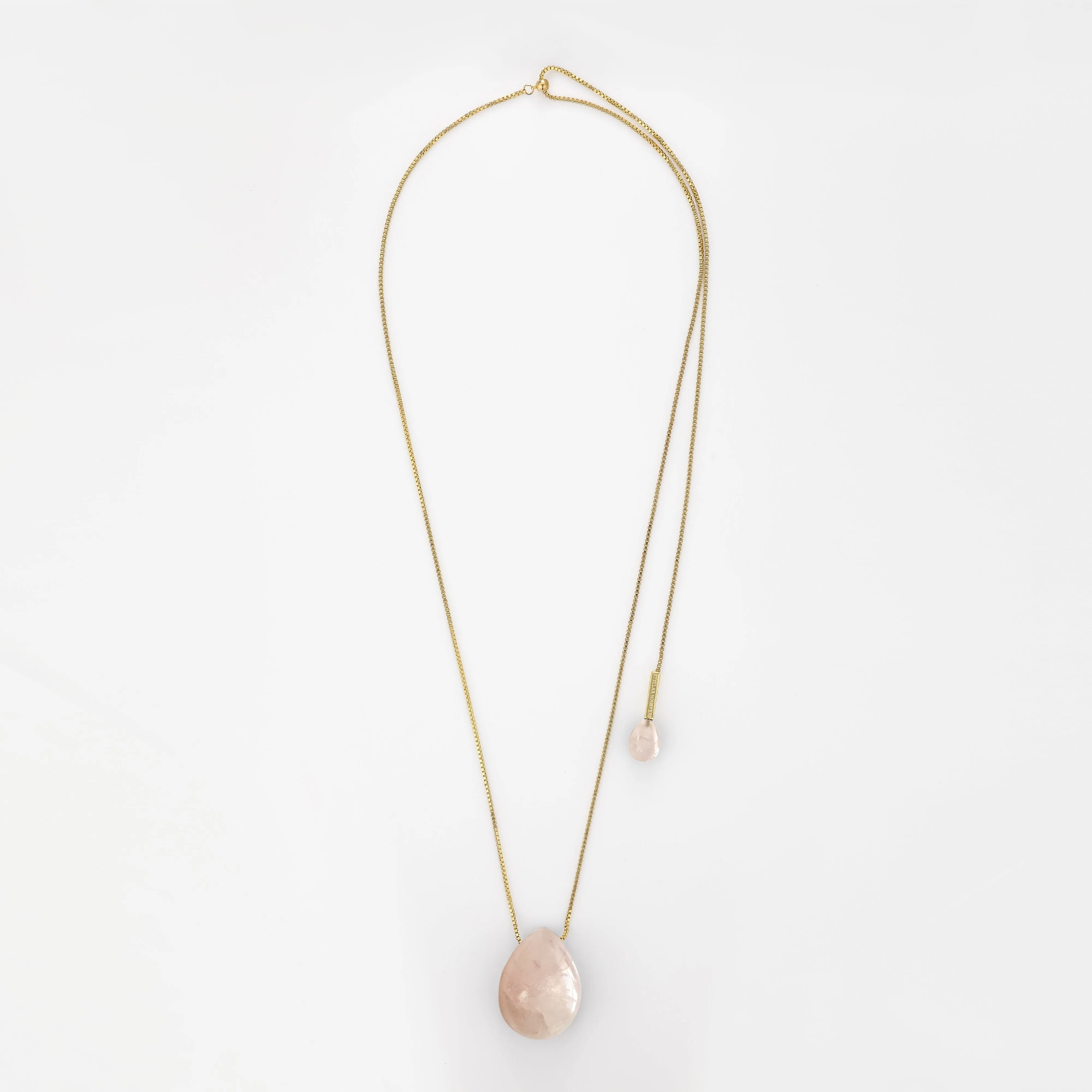 Lumi Pendant Necklace Rose Quartz Gold sold by Stellar Whispers