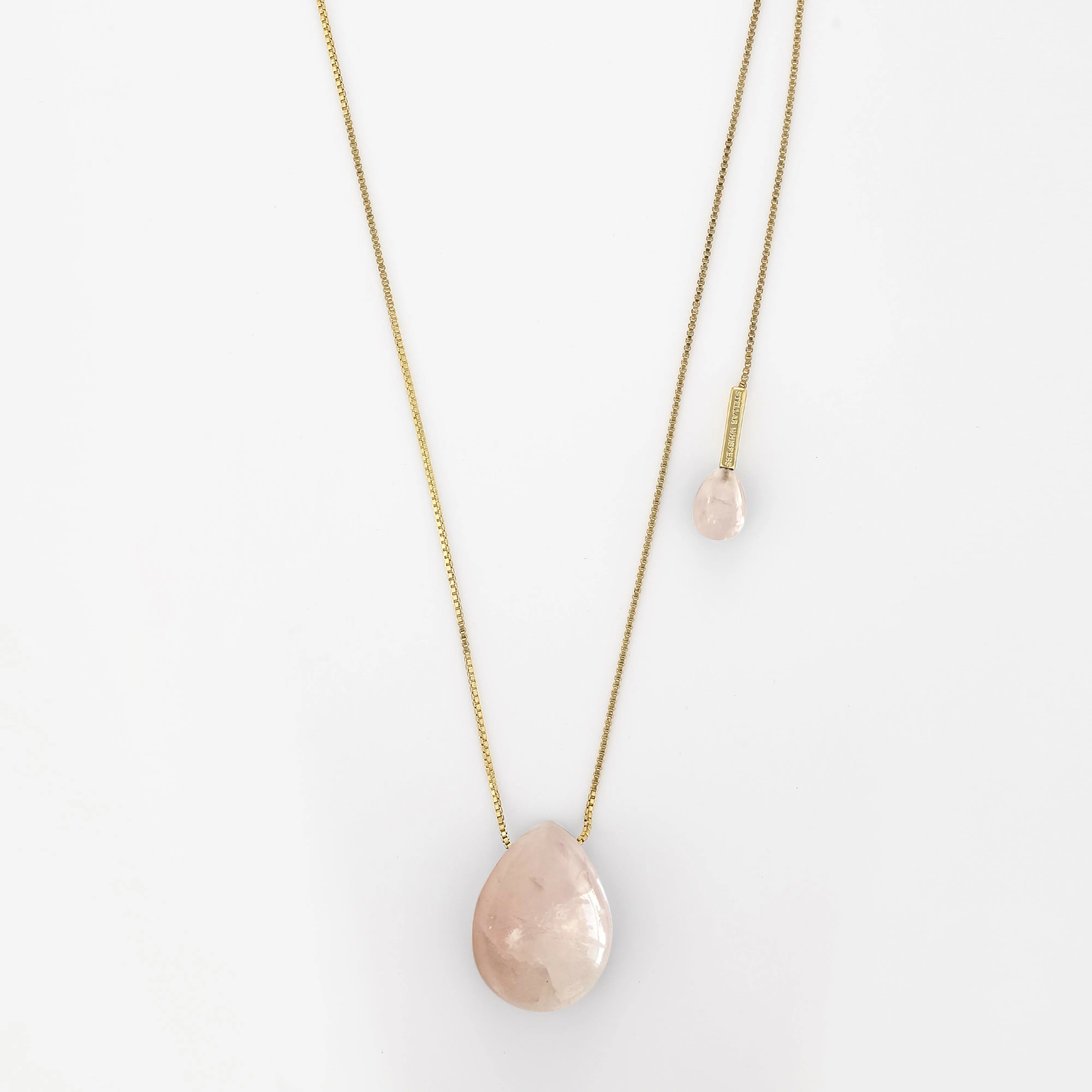Lumi Pendant Necklace Rose Quartz Gold sold by Stellar Whispers product image thumbnail 2