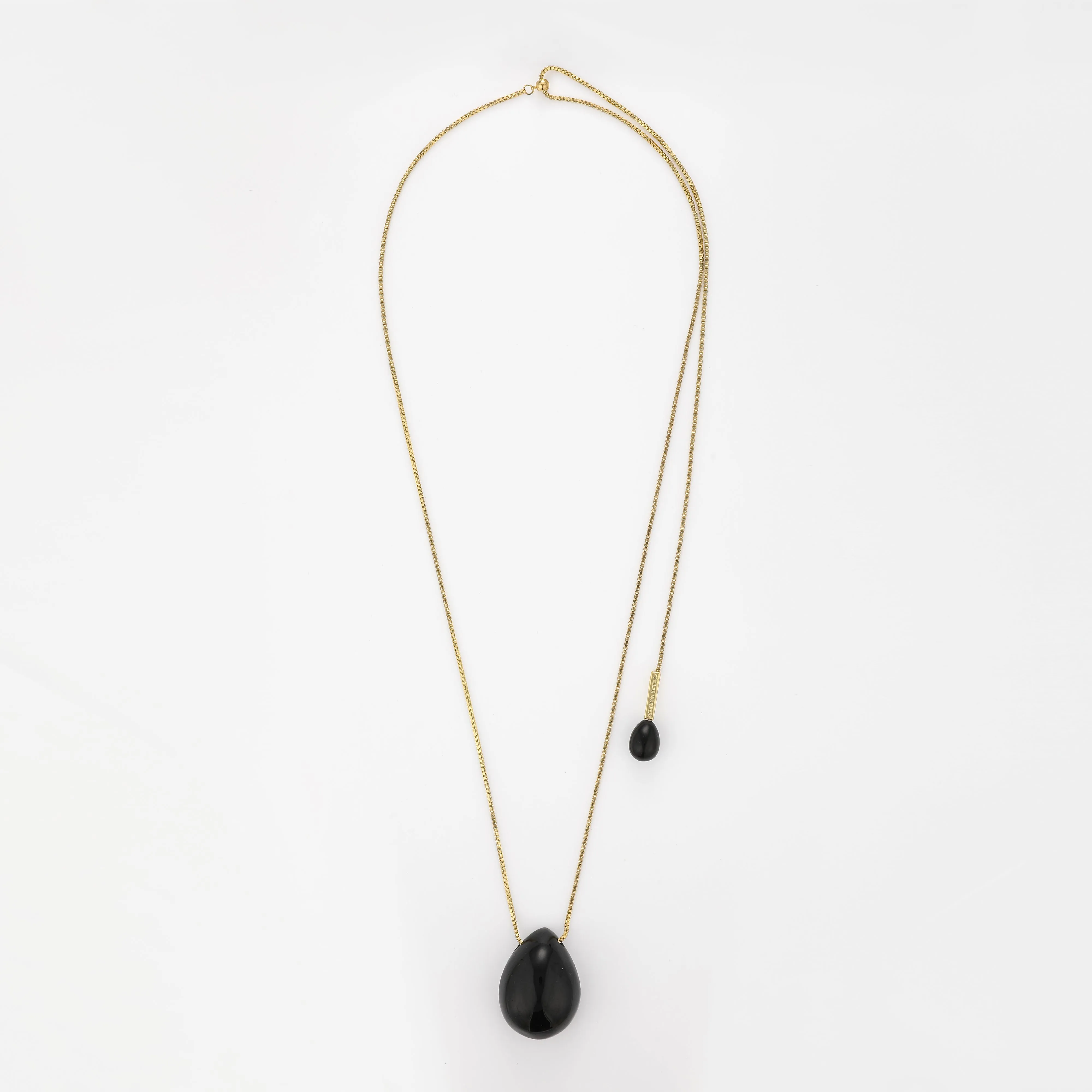 Lumi Pendant Necklace Obsidian Gold sold by Stellar Whispers