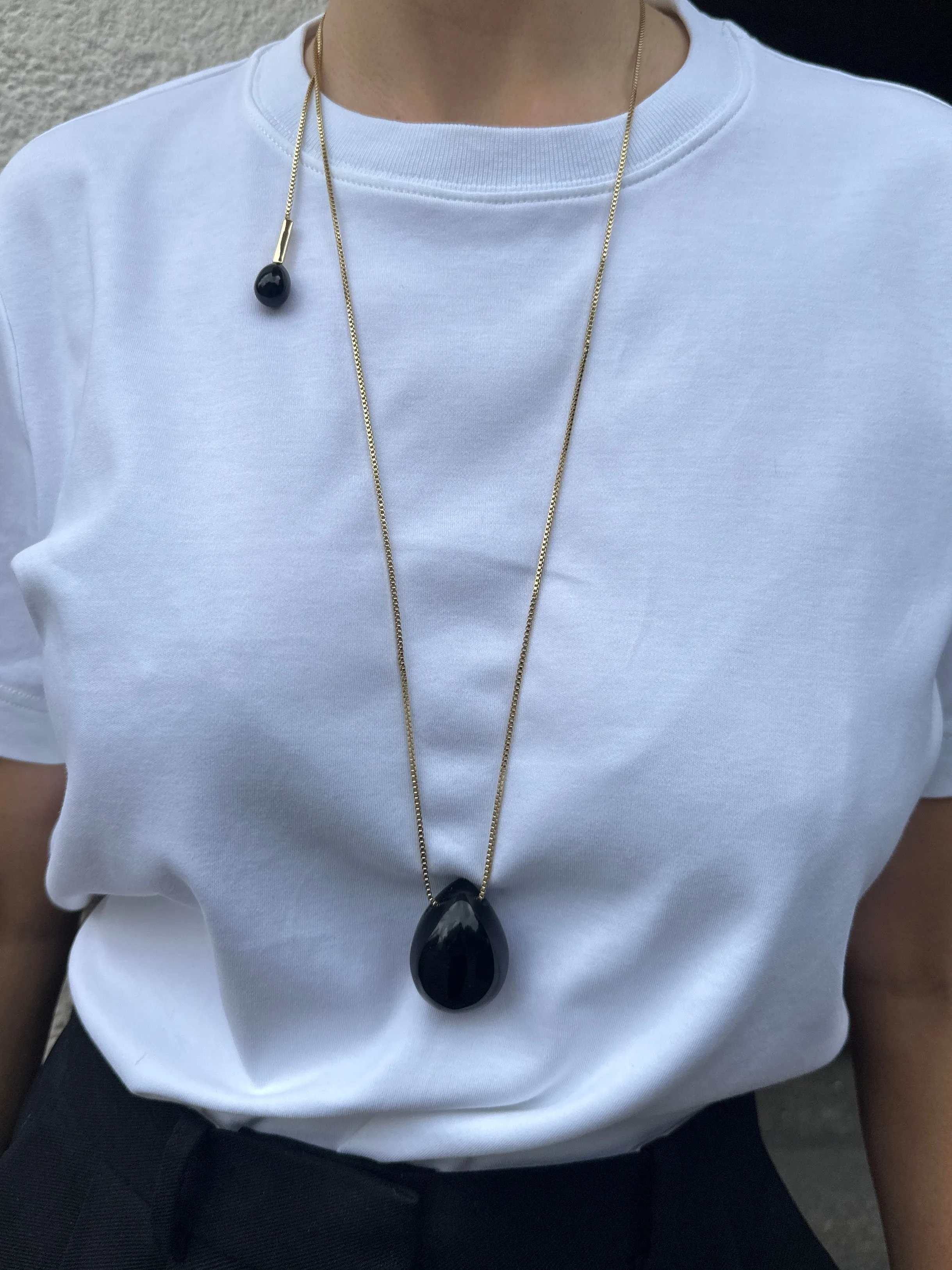 Lumi Pendant Necklace Obsidian Gold sold by Stellar Whispers product image thumbnail 5