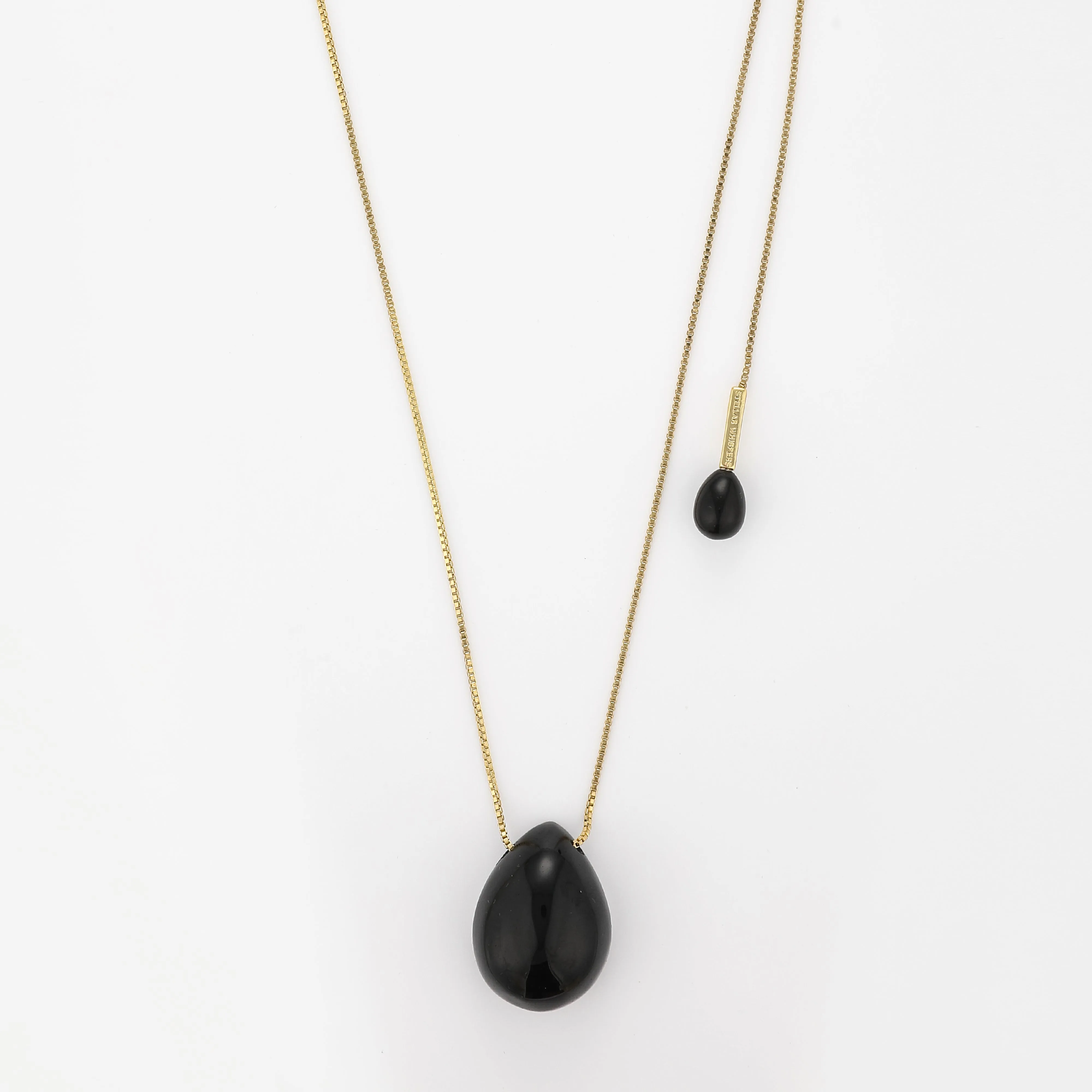 Lumi Pendant Necklace Obsidian Gold sold by Stellar Whispers product image thumbnail 2