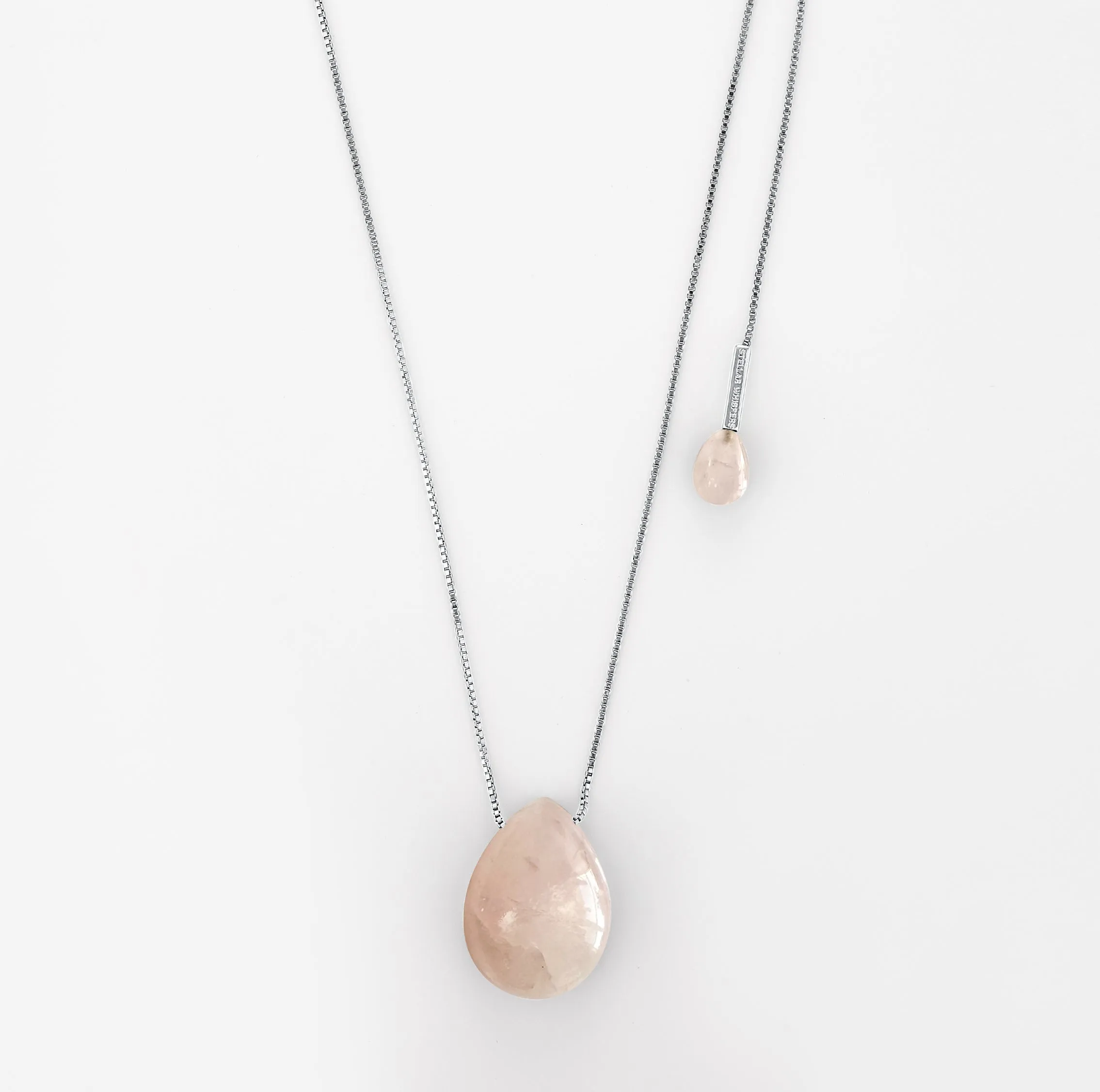 Lumi Pendant Necklace Rose Quartz Silver sold by Stellar Whispers product image thumbnail 2