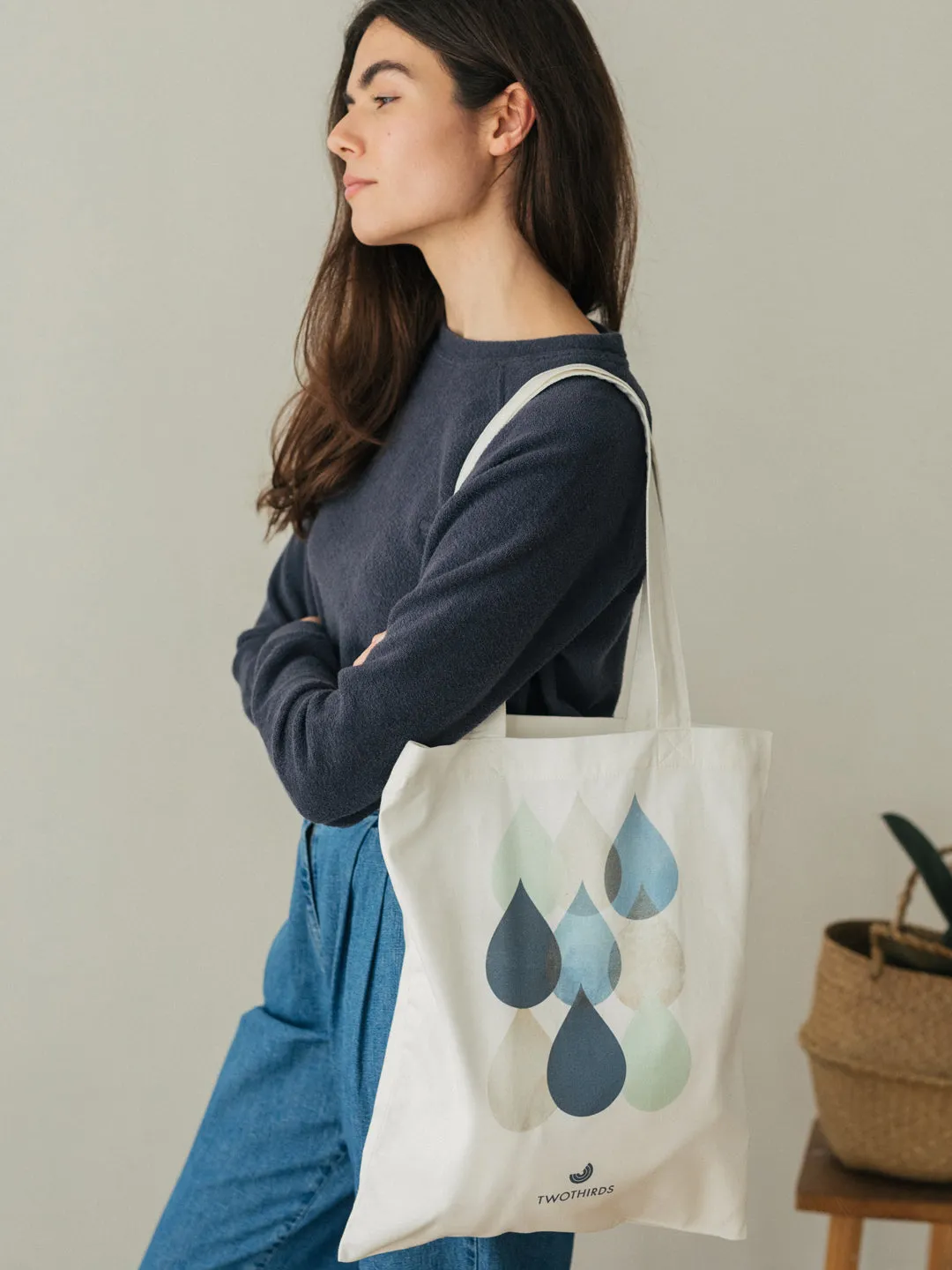 Small Tote Bag - Drops Natural sold by TWOTHIRDS product image thumbnail 5
