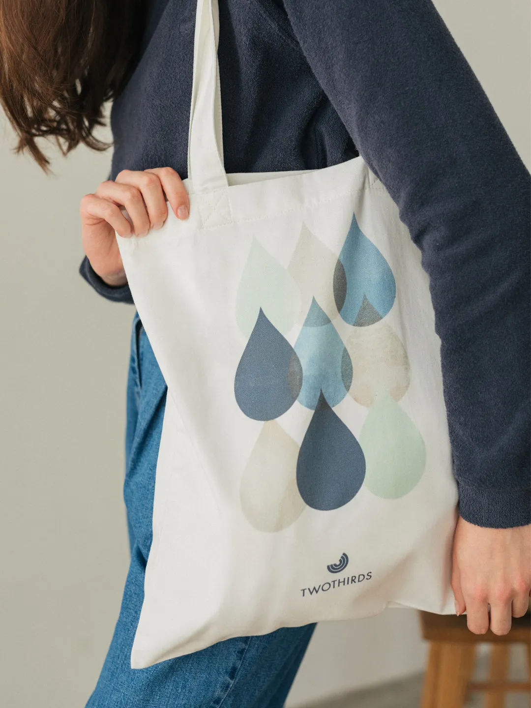 Small Tote Bag - Drops Natural sold by TWOTHIRDS product image thumbnail 4