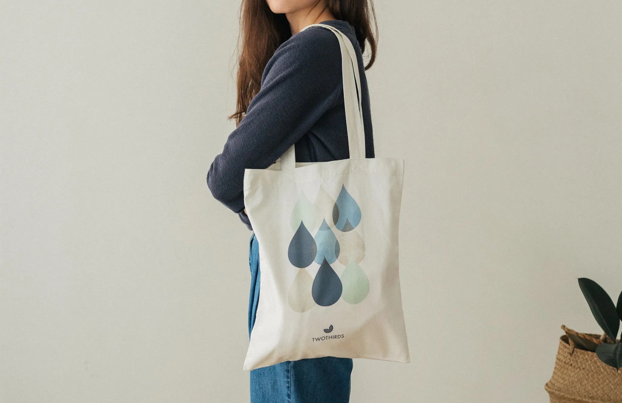 Small Tote Bag - Drops Natural sold by TWOTHIRDS product image thumbnail 3