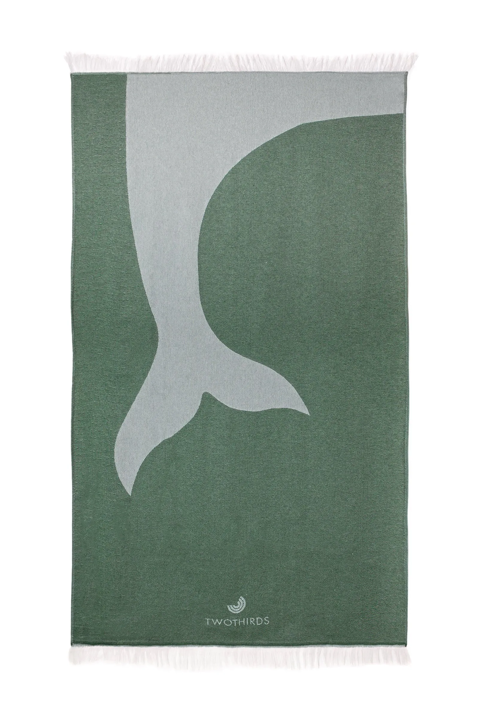 Travel Towel Whale Tail - Green sold by TWOTHIRDS